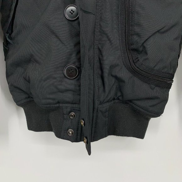 Alpha Industries N-3b Alpine Parka Mens Black Faux Fur Hooded Button Front - Picture 7 of 12